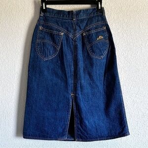 Vintage 1970’s Original Chic By H.I.S Denim Jean Skirt High Waist Hippie Retro